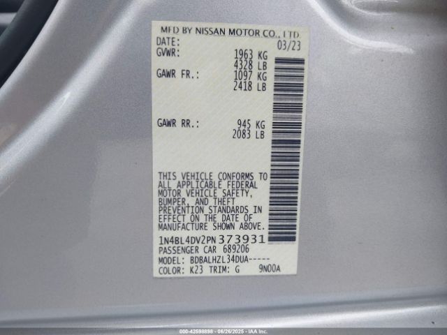 1N4BL4DV2PN373931 Nissan 2023