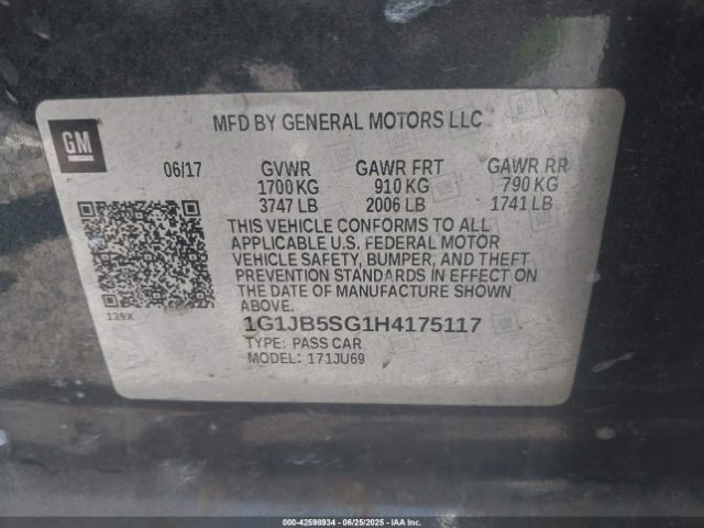 1G1JB5SG1H4175117 Chevrolet lwe - mfi, vvt: variable valve timing