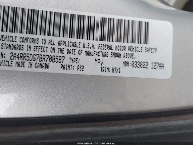 2011 CHRYSLER TOWN & COUNTRY 2A4RR5DG7BR708587 Photo 8
