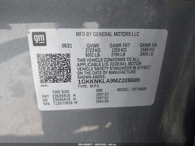 1GKKNKLA9MZ228885 GMC Lcv