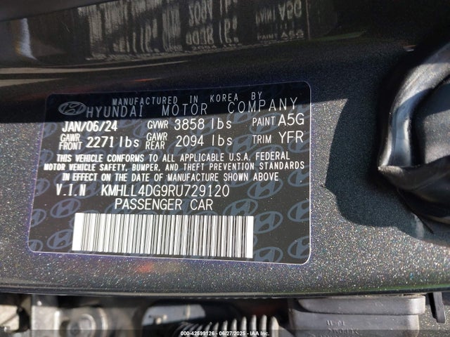 KMHLL4DG9RU729120 Hyundai mpi nu pe