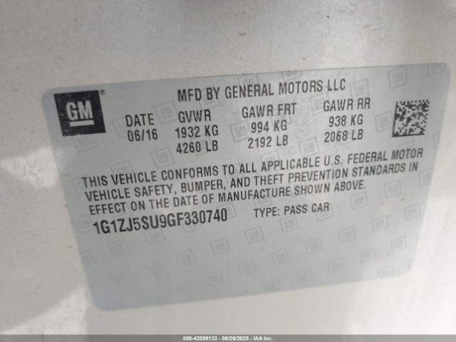2016 CHEVROLET MALIBU HYBRID 1G1ZJ5SU9GF330740 Photo 8
