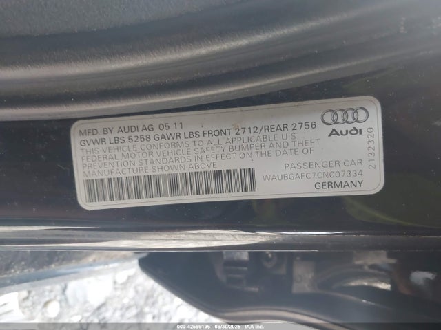 2012 AUDI A6 WAUBGAFC7CN007334 Photo 8