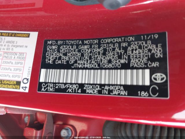 2020 TOYOTA C-HR JTNKHMBX0L1068070 Photo 8