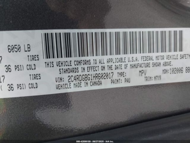 2017 DODGE GRAND CARAVAN 2C4RDGBG1HR602017 Photo 8