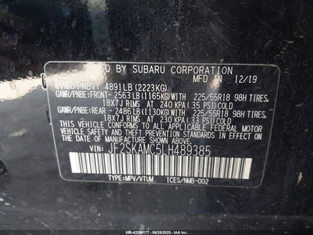 2020 SUBARU FORESTER JF2SKAMC5LH489385 Photo 8