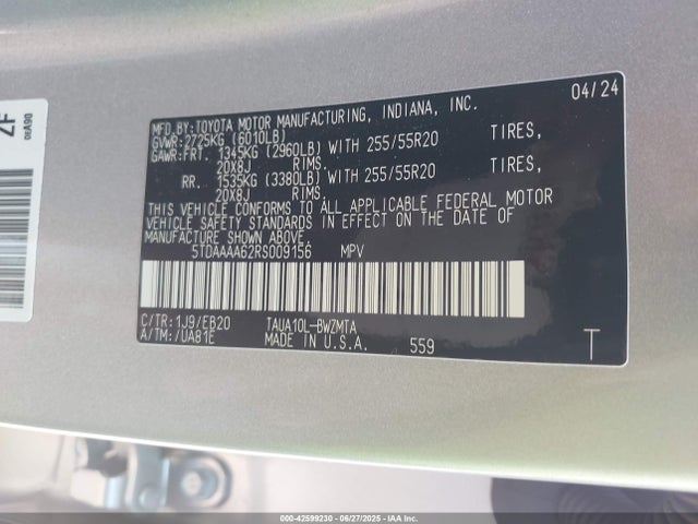 Lexus t24a-fts 2024 5TDAAAA62RS009156 Image 9