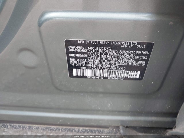 Subaru 2.5na u5 2015 JF2SJADC0FH582452 Image 9