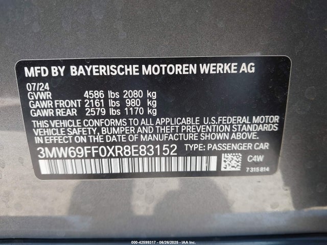 BMW 2024 2024 3MW69FF0XR8E83152 Image 9