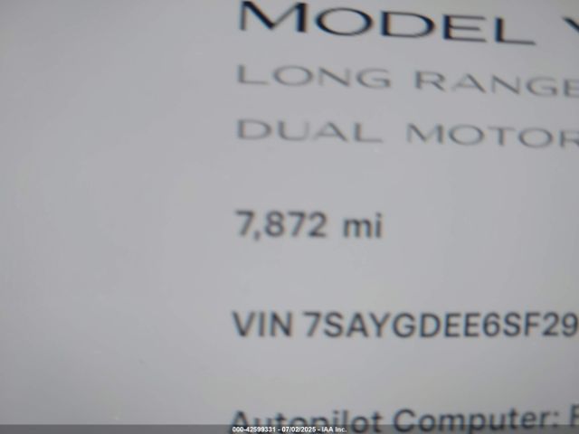 2025 TESLA MODEL Y 7SAYGDEE6SF293100 Photo 6