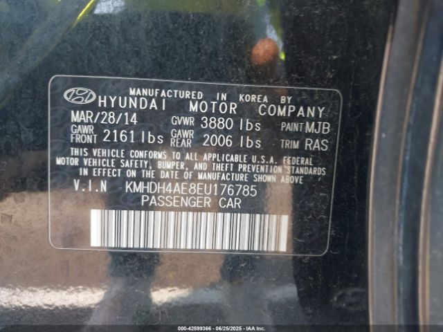 KMHDH4AE8EU176785 Hyundai dohc mpi nu