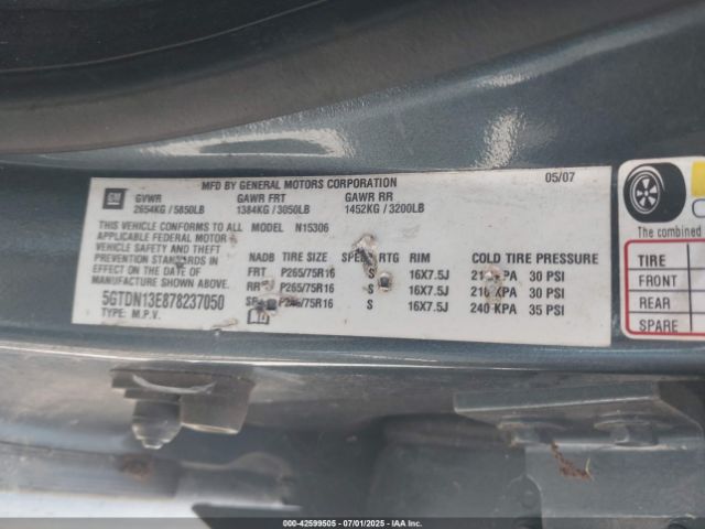 2007 HUMMER H3 SUV 5GTDN13E878237050 Photo 8