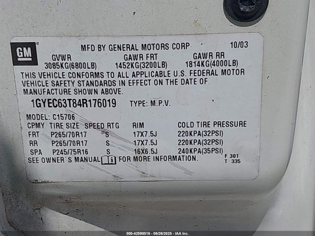 2004 CADILLAC ESCALADE 1GYEC63T84R176019 Photo 8