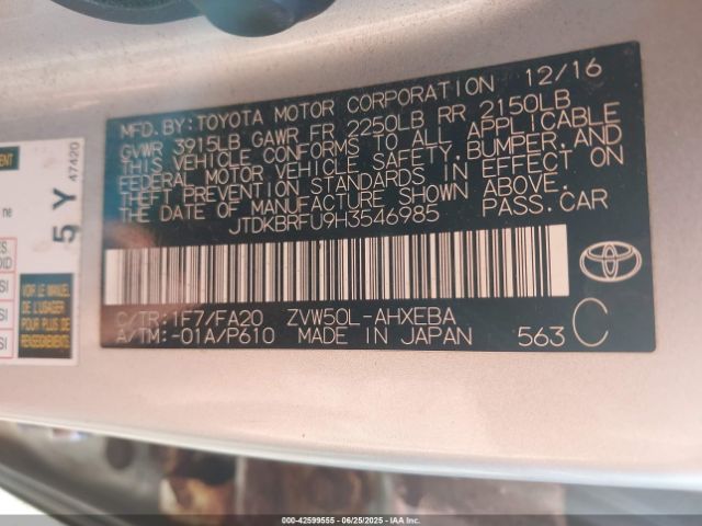 2017 TOYOTA PRIUS JTDKBRFU9H3546985 Photo 8