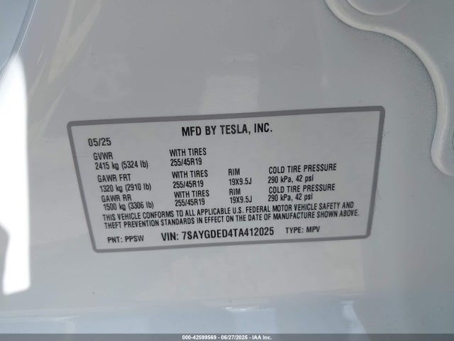 2026 TESLA MODEL Y 7SAYGDED4TA412025 Photo 8