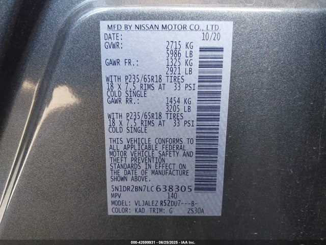 5N1DR2BN7LC638305 Nissan 2020