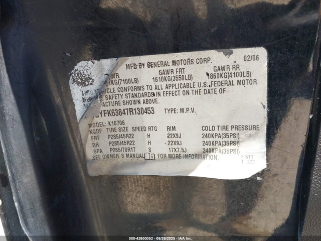 2007 CADILLAC ESCALADE 1GYFK63847R130453 Photo 8