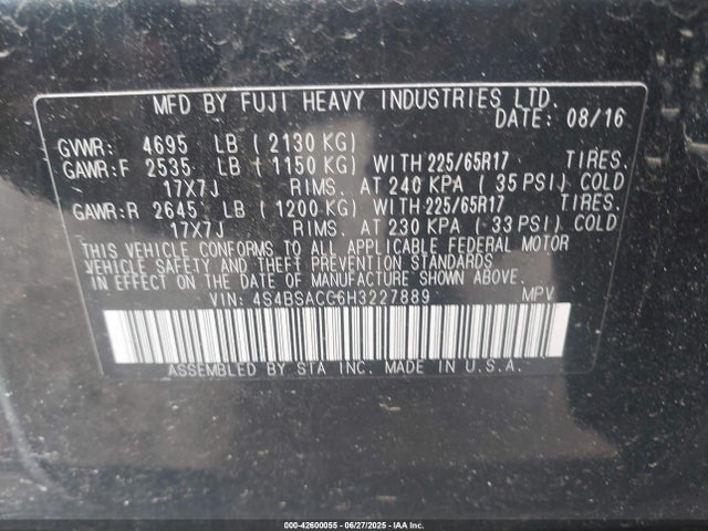 4S4BSACC6H3227889 Subaru u5