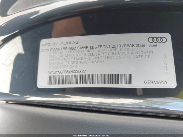 2019 AUDI A5 WAUYNGF56KN009837 Photo 8