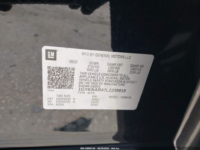 2020 CADILLAC XT5 1GYKNAR47LZ239819 Photo 8