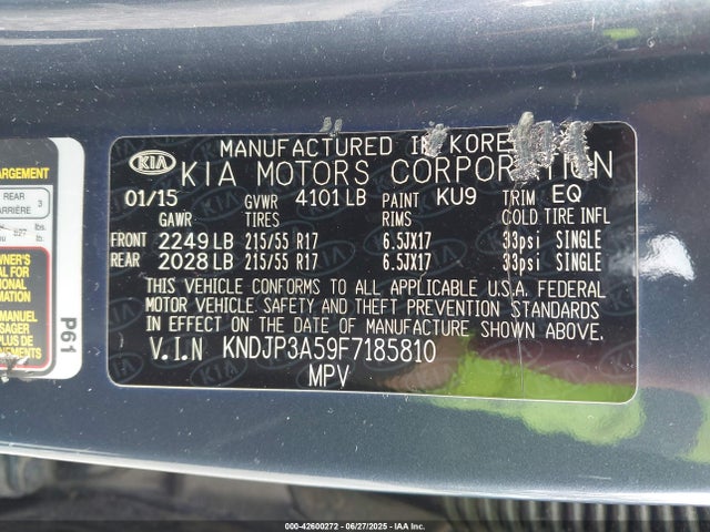 KIA dohc gdi nu 2015 KNDJP3A59F7185810 Image 9