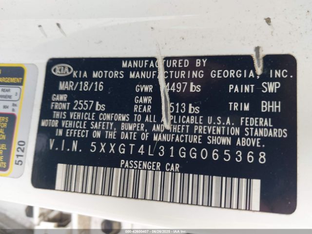 2016 KIA OPTIMA 5XXGT4L31GG065368 Photo 8