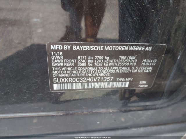 2017 BMW X5 5UXKR0C32H0V71357 Photo 8