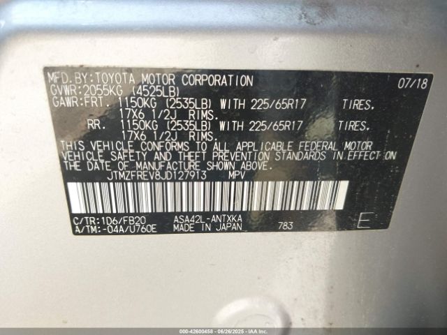 2018 TOYOTA RAV4 JTMZFREV8JD127913 Photo 8
