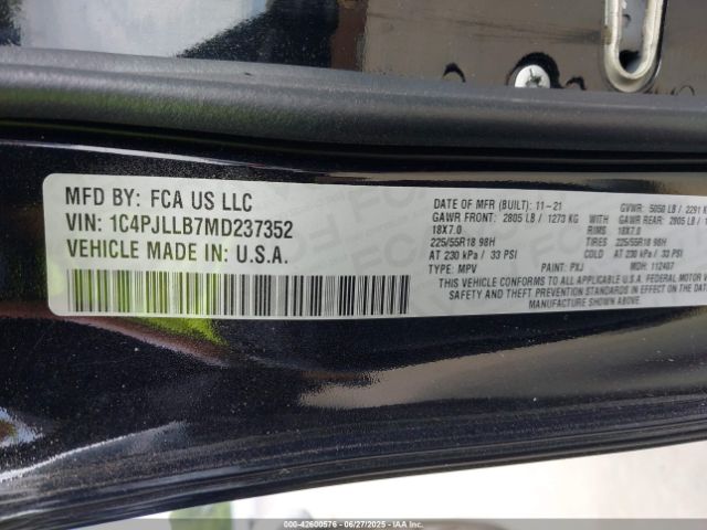 2021 JEEP CHEROKEE 1C4PJLLB7MD237352 Photo 8