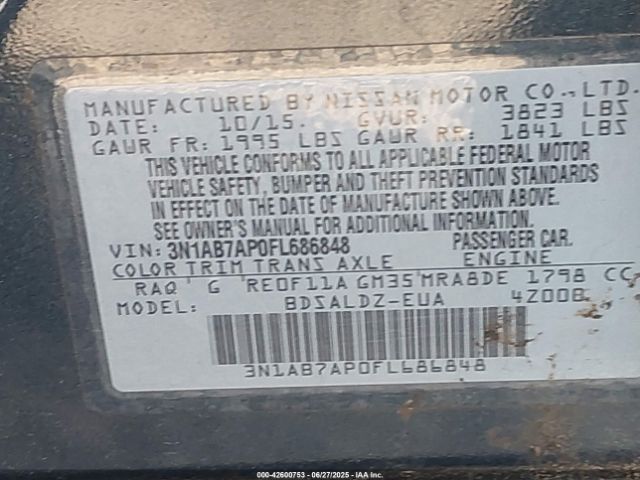 2015 NISSAN SENTRA 3N1AB7AP0FL686848 Photo 8