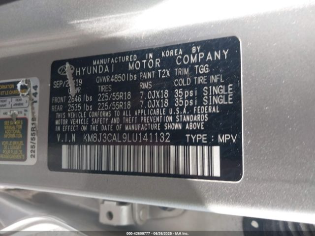 2020 HYUNDAI TUCSON KM8J3CAL9LU141132 Photo 8