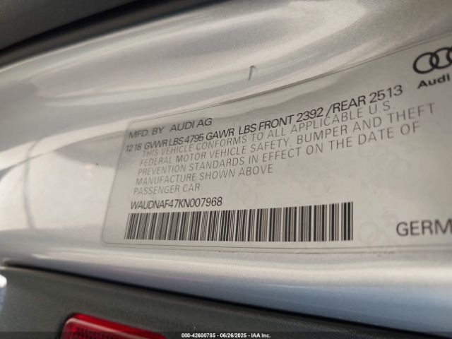 2019 AUDI A4 WAUDNAF47KN007968 Photo 8