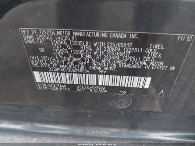 2012 TOYOTA RAV4 2T3BF4DV2CW266964 Photo 8