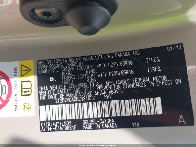 2019 LEXUS RX 350 2T2BZMCA0KC184032 Photo 8