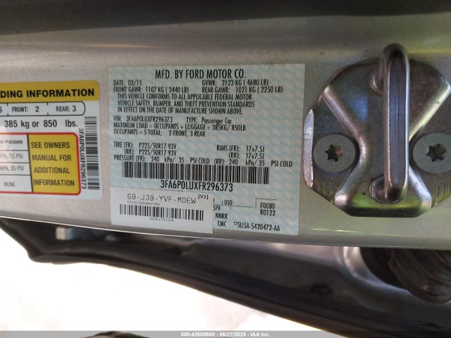 Ford Fusion Hybrid Se 2015 3FA6P0LUXFR296373 Image 21