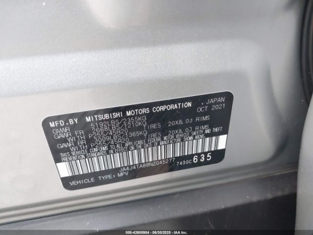 2022 MITSUBISHI OUTLANDER JA4J4TA88NZ045277 Photo 8