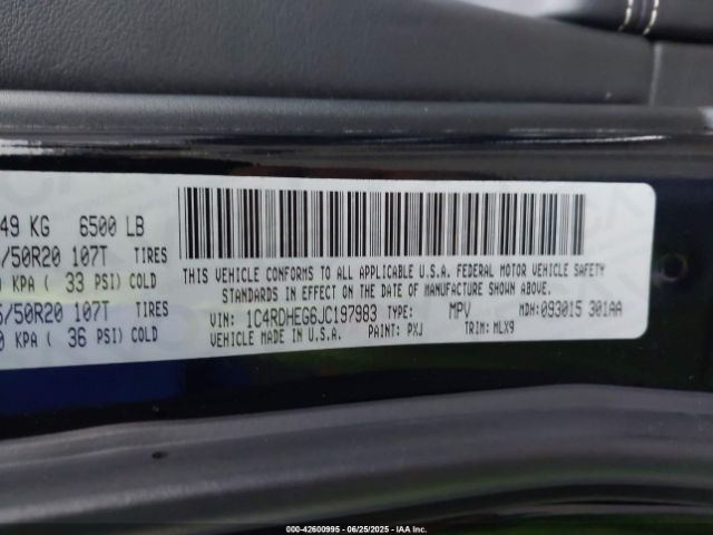 2018 DODGE DURANGO 1C4RDHEG6JC197983 Photo 8