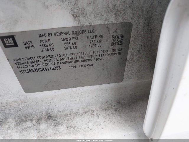 1G1JA5SH0G4110253 Chevrolet luw - e85 max