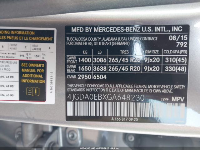 2016 MERCEDES-BENZ GLE 300D 4JGDA0EBXGA648230 Photo 8