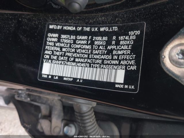 2021 HONDA CIVIC SHHFK7H60MU404976 Photo 8