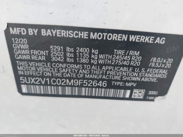 2021 BMW X4 5UX2V1C02M9F52646 Photo 8