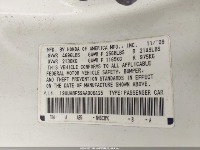 2010 ACURA TL 19UUA8F59AA006425 Photo 8