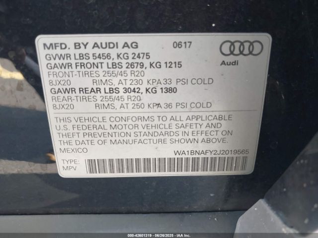 2018 AUDI Q5 WA1BNAFY2J2019565 Photo 8