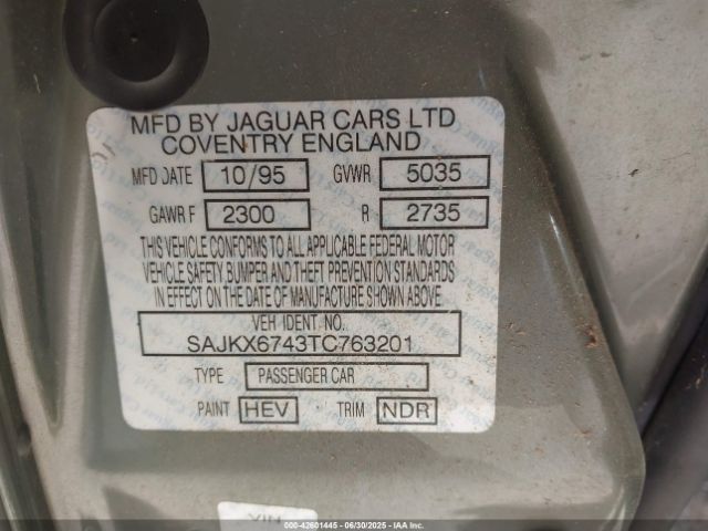 1996 JAGUAR VANDENPLAS SAJKX6743TC763201 Photo 8