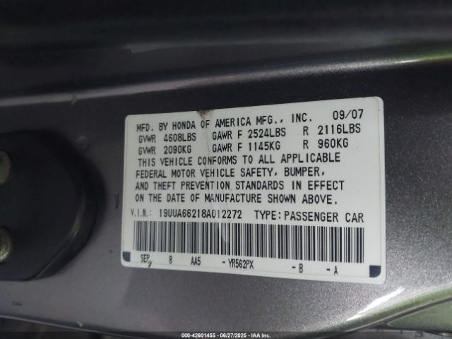 2008 ACURA TL 19UUA66218A012272 Photo 8