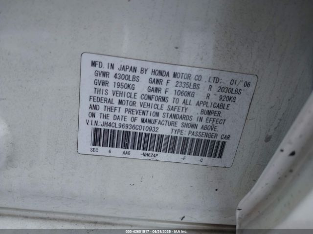 2006 ACURA TSX JH4CL96936C010932 Photo 8