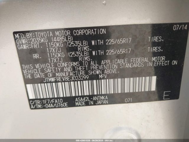 2014 TOYOTA RAV4 JTMWFREV8EJ023299 Photo 8