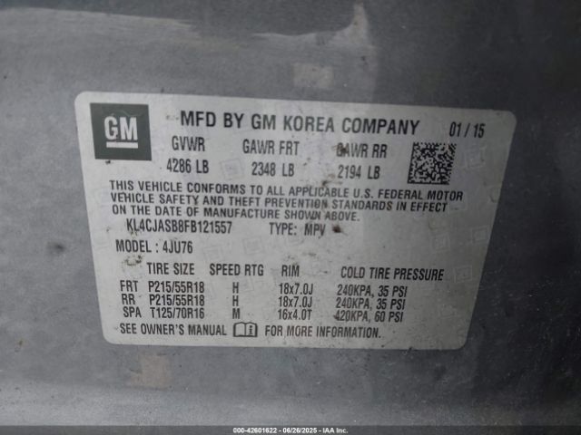 2015 BUICK ENCORE KL4CJASB8FB121557 Photo 8