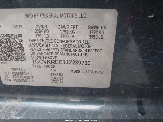 2018 CHEVROLET SILVERADO 1500 1GCVKREC1JZ239710 Photo 8