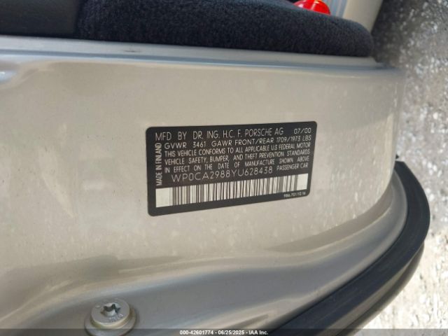 2000 PORSCHE BOXSTER WP0CA2988YU628438 Photo 8